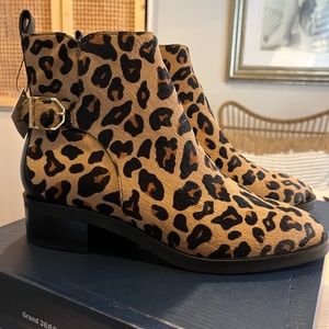 Cole Haan Cheetah Calfhair Booties - size 8.5